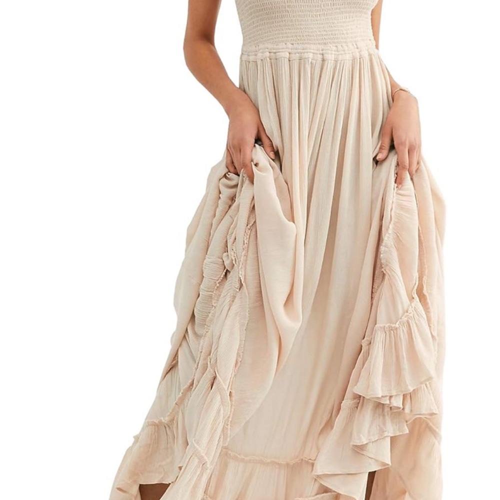 Elegant Cream Maxi Dress